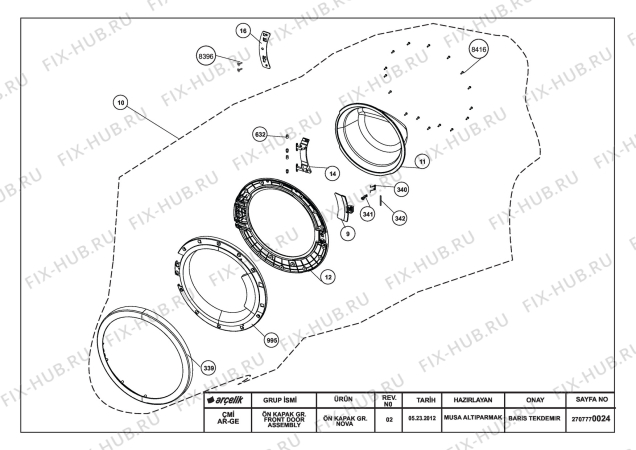 Схема №2 WMB 81466 (7125842000) с изображением Инструкция по обслуживанию для стиральной машины Beko 2820522868